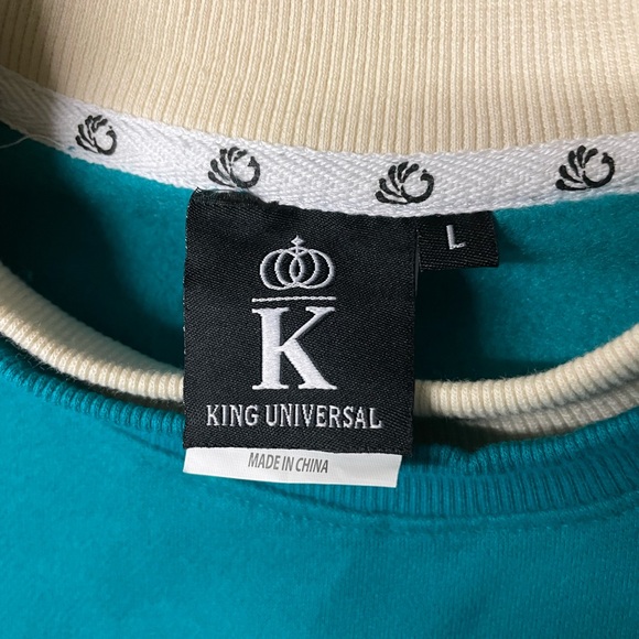 Vintage 1990s Peacock Feather Cute Crewneck Sweater / Double Collar Embroidered - Picture 2 of 8